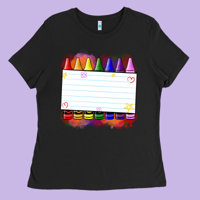 Crayons Add Your Text Ladies Tee Designed By Nancycooperartshop