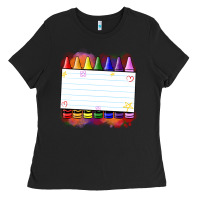 Black crayons add your text Ladies Tee - NancyCooperArtShop