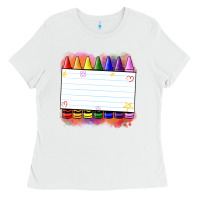White crayons add your text Ladies Tee - NancyCooperArtShop