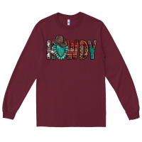 Burgundy Western Howdy Gemstone Cowboy Hat Long Sleeve Tee - HowdyJamesFarm