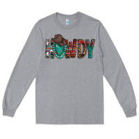 Heather Grey Western Howdy Gemstone Cowboy Hat Long Sleeve Tee - HowdyJamesFarm
