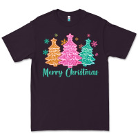Plum merry christmas glitter trees Premium Tee - MaliasSmallBusiness