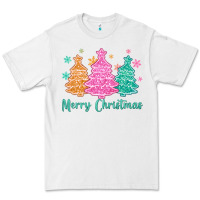 White merry christmas glitter trees Premium Tee - MaliasSmallBusiness