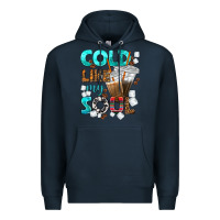 Navy cold like my soul coffee cups bbs Premium Hoodie - BundleAndBundleShop