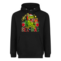 Black Merry Rexmas Heavyweight Hoodie - CowhideDigitalArt