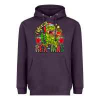 Plum Merry Rexmas Heavyweight Hoodie - CowhideDigitalArt