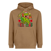Toasted Coconut Merry Rexmas Heavyweight Hoodie - CowhideDigitalArt