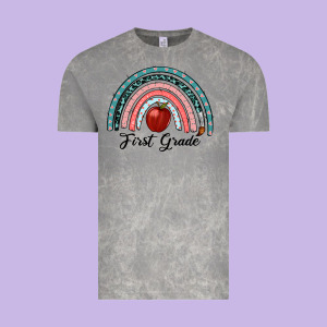 First Grade Rainbow Vintage Tee Designed By Ranaportraitstore