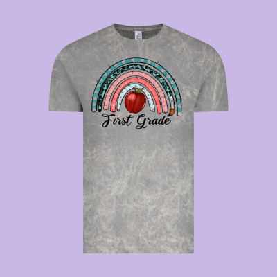 First Grade Rainbow Vintage Tee Designed By Ranaportraitstore