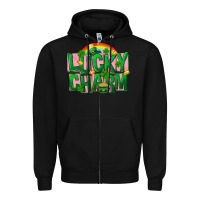 Black St Patricks Lucky Charm Zipper Hoodie - FaDigitalArtStudio
