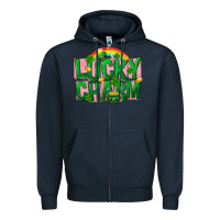 Navy St Patricks Lucky Charm Zipper Hoodie - FaDigitalArtStudio