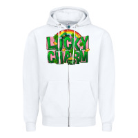 White St Patricks Lucky Charm Zipper Hoodie - FaDigitalArtStudio