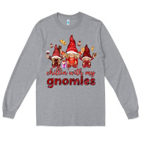 Heather Grey Chilling with my gnomies Valentine's Day Long Sleeve Tee - HowdyJamesFarm