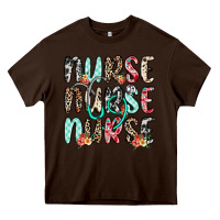 Chocolate Brown nurse nurse nurse Heavy Core Tee - NancyCooperArtShop