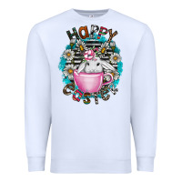 White Happy Easter Premium Sweatshirt - CowhideDigitalArt
