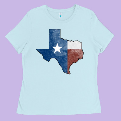 Texas Watercolor Map Ladies Tee Designed By Jasminsmagicworld