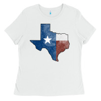 White Texas Watercolor Map Ladies Tee - Jasminsmagicworld
