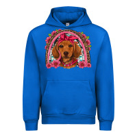 Cobalt dachshund puppy floral rainbow Urban Hoodie - Artiststas