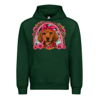 Forest Green dachshund puppy floral rainbow Urban Hoodie - Artiststas