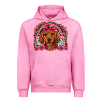 Fuchsia Pink dachshund puppy floral rainbow Urban Hoodie - Artiststas