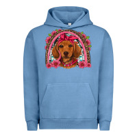 Pigment Pebble Blue dachshund puppy floral rainbow Urban Hoodie - Artiststas