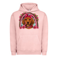 Pigment Salmon dachshund puppy floral rainbow Urban Hoodie - Artiststas
