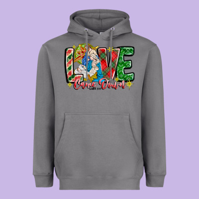 Love Came Down Heavyweight Hoodie Designed By Cowhidedigitalart