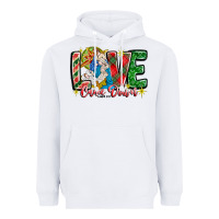 White Love Came Down Heavyweight Hoodie - CowhideDigitalArt