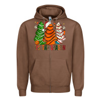 Chestnut Tis' The Season Basketball Christmas Cakes Zipper Hoodie - BundleAndBundleShop