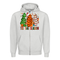 Dove Grey Tis' The Season Basketball Christmas Cakes Zipper Hoodie - BundleAndBundleShop