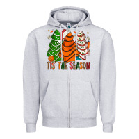 Heather Grey Tis' The Season Basketball Christmas Cakes Zipper Hoodie - BundleAndBundleShop