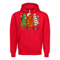 Red Tis' The Season Basketball Christmas Cakes Zipper Hoodie - BundleAndBundleShop