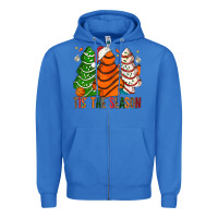 True Royal Tis' The Season Basketball Christmas Cakes Zipper Hoodie - BundleAndBundleShop