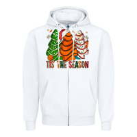 White Tis' The Season Basketball Christmas Cakes Zipper Hoodie - BundleAndBundleShop