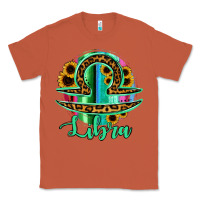Copper Libra Zodiac Sign Sunflower Leopard Serape Classic Tee - RanaPortraitStore