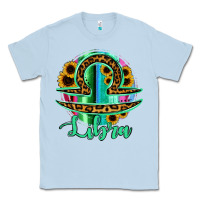 Dusty Blue Libra Zodiac Sign Sunflower Leopard Serape Classic Tee - RanaPortraitStore