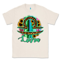 Natural Libra Zodiac Sign Sunflower Leopard Serape Classic Tee - RanaPortraitStore