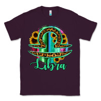 Plum Libra Zodiac Sign Sunflower Leopard Serape Classic Tee - RanaPortraitStore
