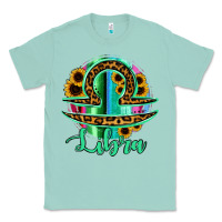 Seafoam Libra Zodiac Sign Sunflower Leopard Serape Classic Tee - RanaPortraitStore