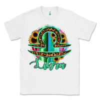 White Libra Zodiac Sign Sunflower Leopard Serape Classic Tee - RanaPortraitStore