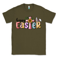 Army Green Happy Easter With Cross Classic Tee - RanaPortraitStore