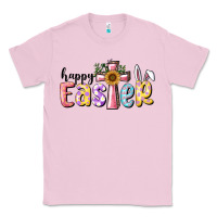 Bubblegum Pink Happy Easter With Cross Classic Tee - RanaPortraitStore