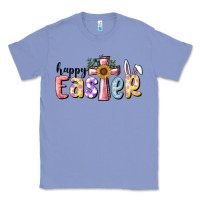 Colony Blue Happy Easter With Cross Classic Tee - RanaPortraitStore