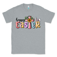 Heather Grey Happy Easter With Cross Classic Tee - RanaPortraitStore
