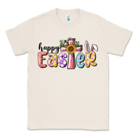 Natural Happy Easter With Cross Classic Tee - RanaPortraitStore