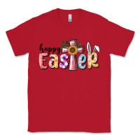 Red Happy Easter With Cross Classic Tee - RanaPortraitStore