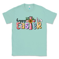 Seafoam Happy Easter With Cross Classic Tee - RanaPortraitStore