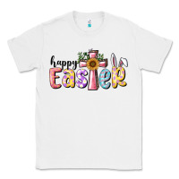 White Happy Easter With Cross Classic Tee - RanaPortraitStore