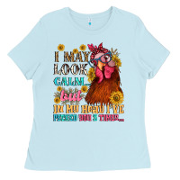 Baby Blue i may look calm but in my head i pecked you three Ladies Tee - NancyCooperArtShop