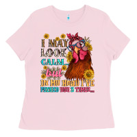 Bubblegum Pink i may look calm but in my head i pecked you three Ladies Tee - NancyCooperArtShop